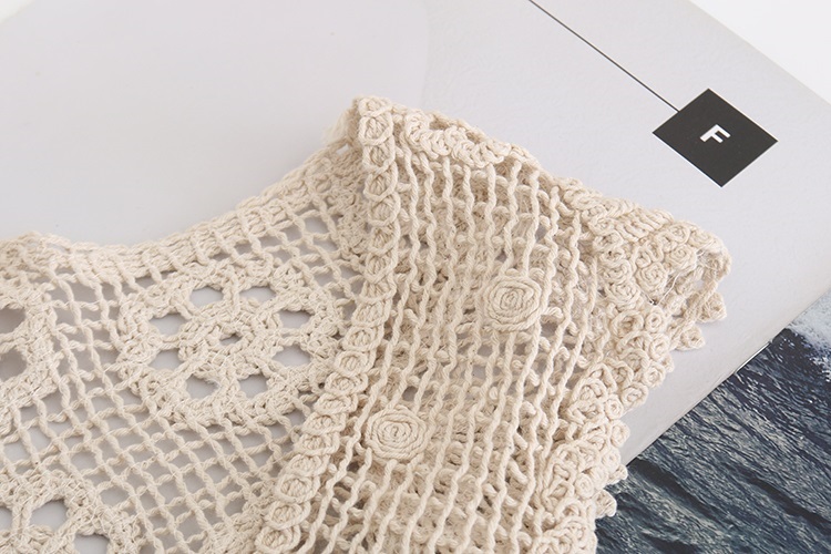 Fashion Beige Cotton Lace Lace Hollow Scarf Fake Collar,Thin Scaves
