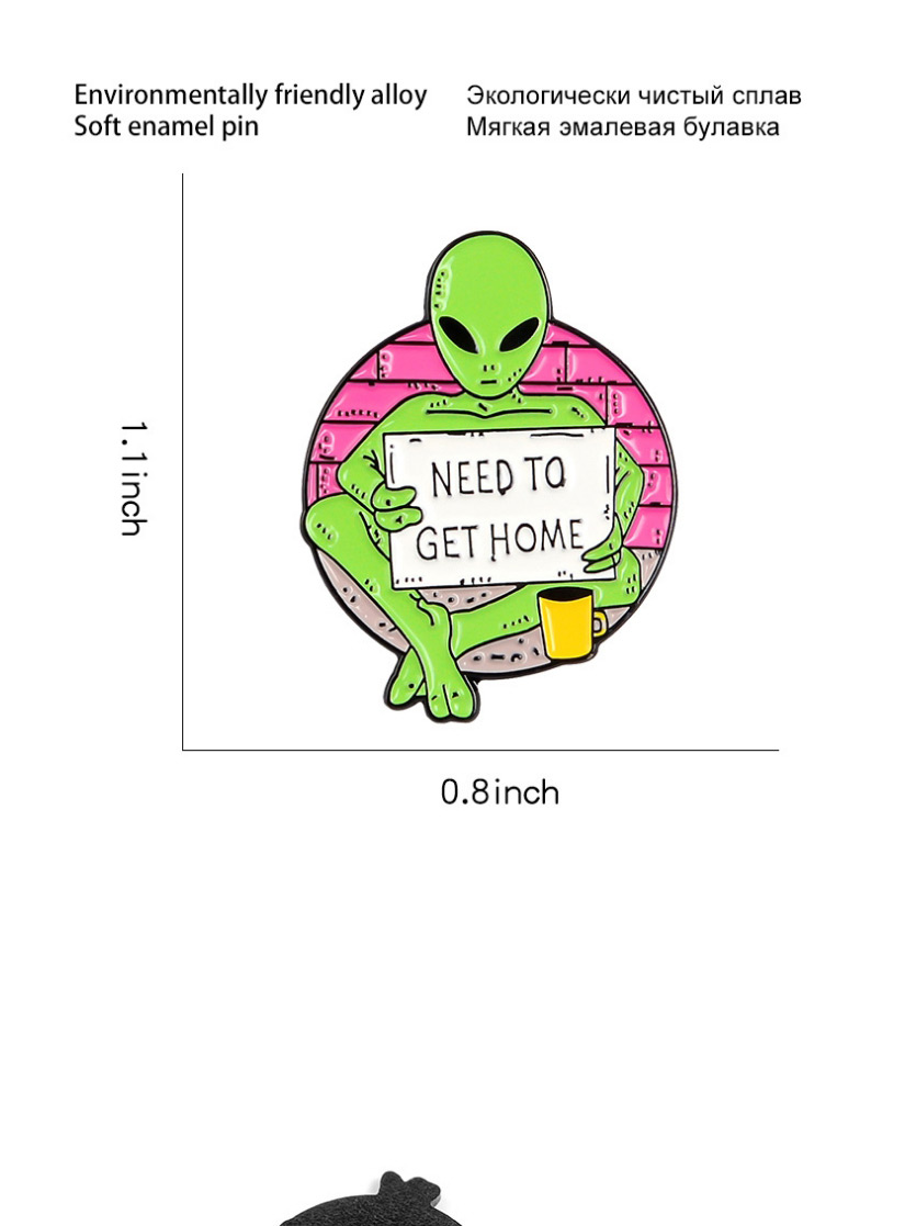 Fashion Green Alien Need To Get Home Brooch,Korean Brooches