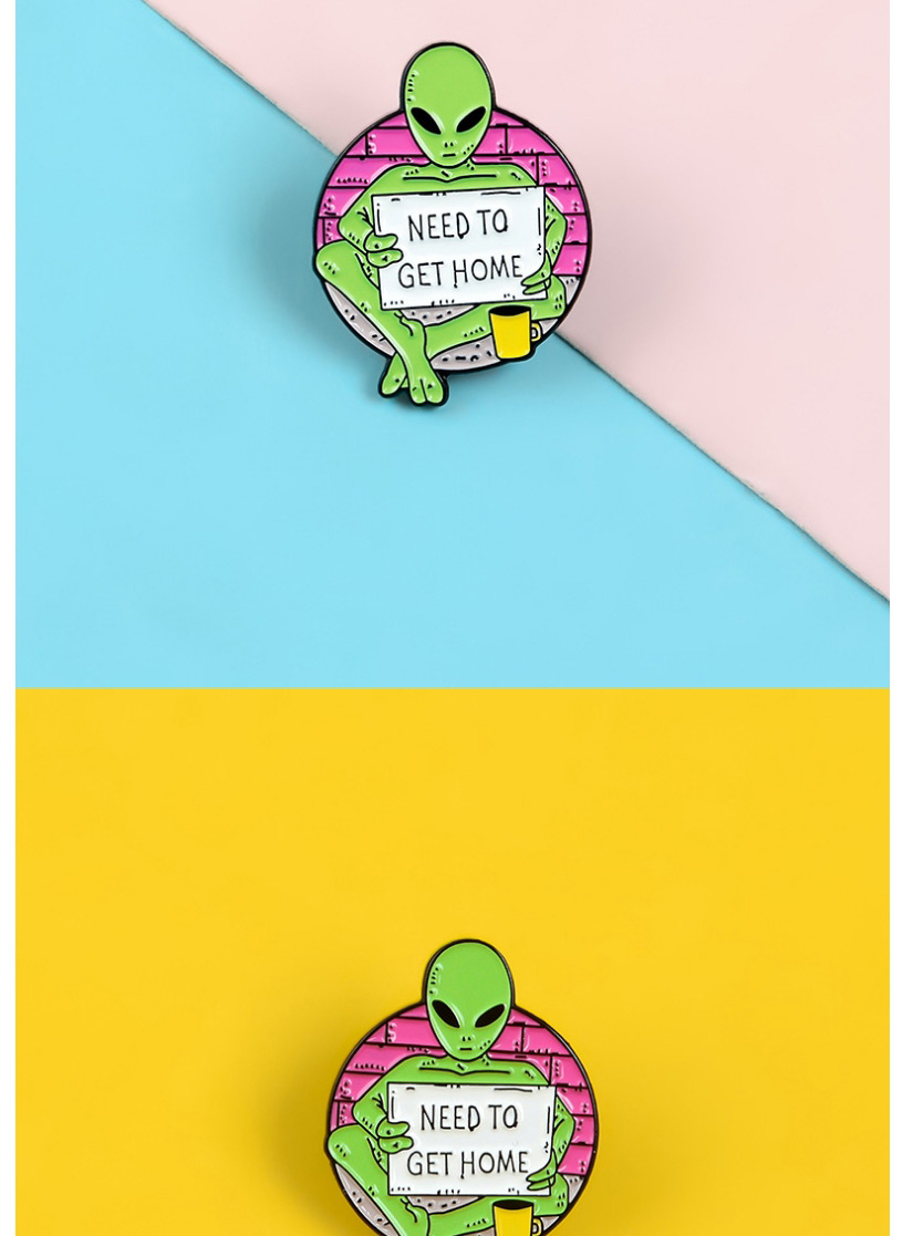 Fashion Green Alien Need To Get Home Brooch,Korean Brooches
