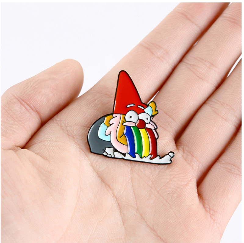 Fashion Color Rainbow Dwarf Cartoon Enamel Alloy Drip Badge Collar Pin,Korean Brooches