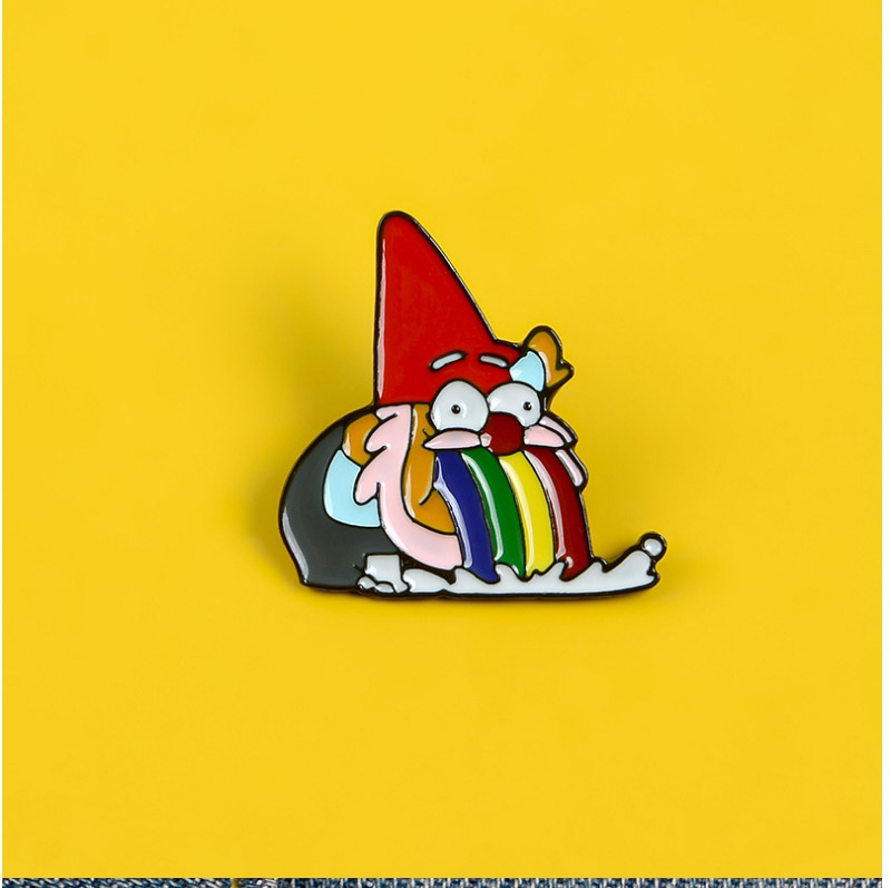 Fashion Color Rainbow Dwarf Cartoon Enamel Alloy Drip Badge Collar Pin,Korean Brooches