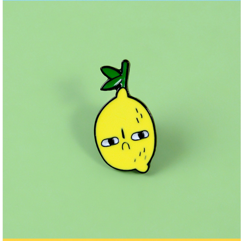 Fashion Yellow Alloy Cartoon Lemon Brooch,Korean Brooches