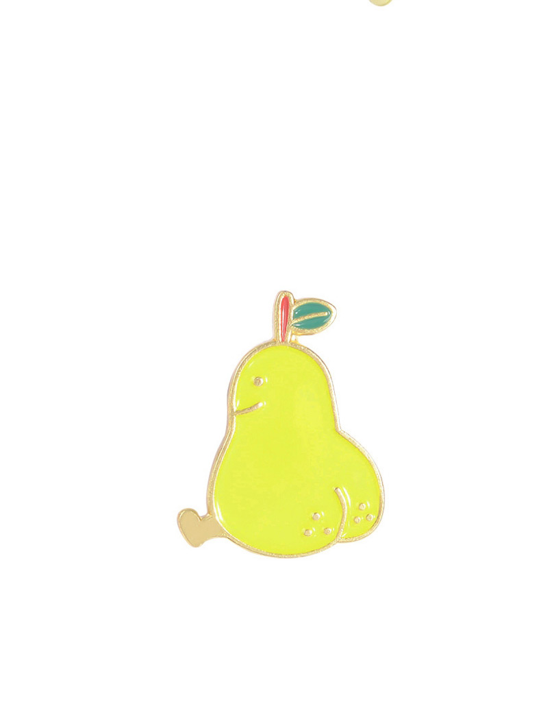 Fashion Pear Yellow Fruit Cartoon Brooch With Dripping Enamel Walking,Korean Brooches