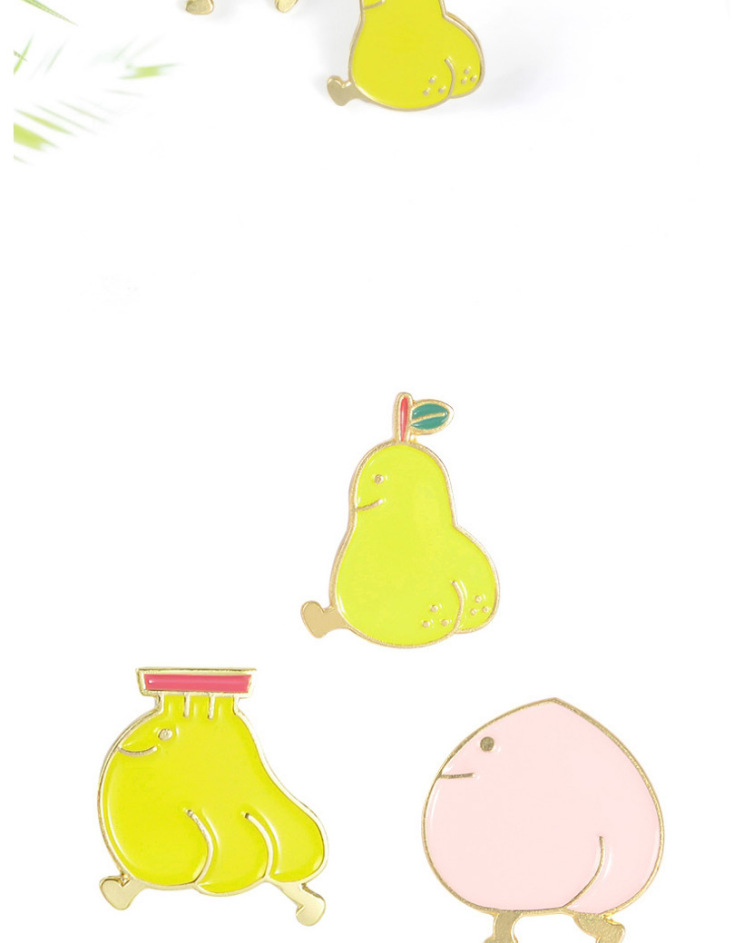 Fashion Pear Yellow Fruit Cartoon Brooch With Dripping Enamel Walking,Korean Brooches