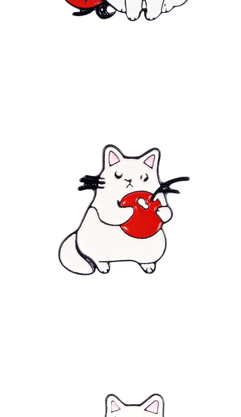 Fashion White Cartoon Fat Cat Enamel Alloy Dripping Brooch,Korean Brooches