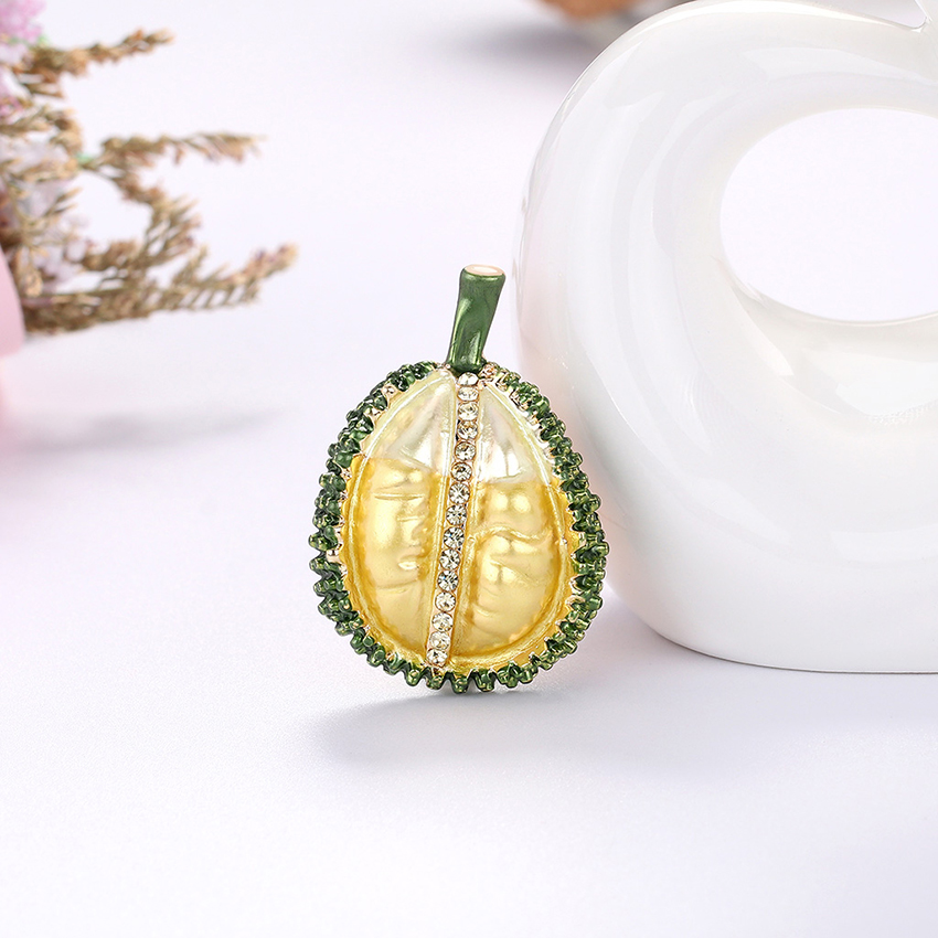 Fashion Yellow Alloy Brooch With Durian Contrast,Korean Brooches