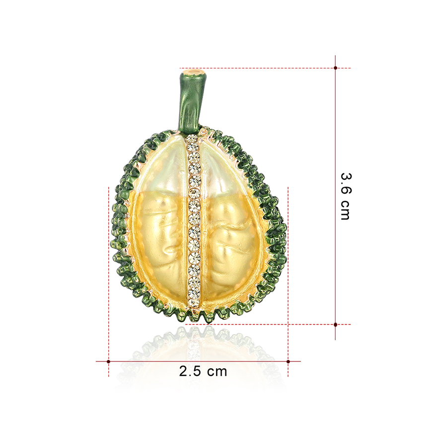 Fashion Yellow Alloy Brooch With Durian Contrast,Korean Brooches