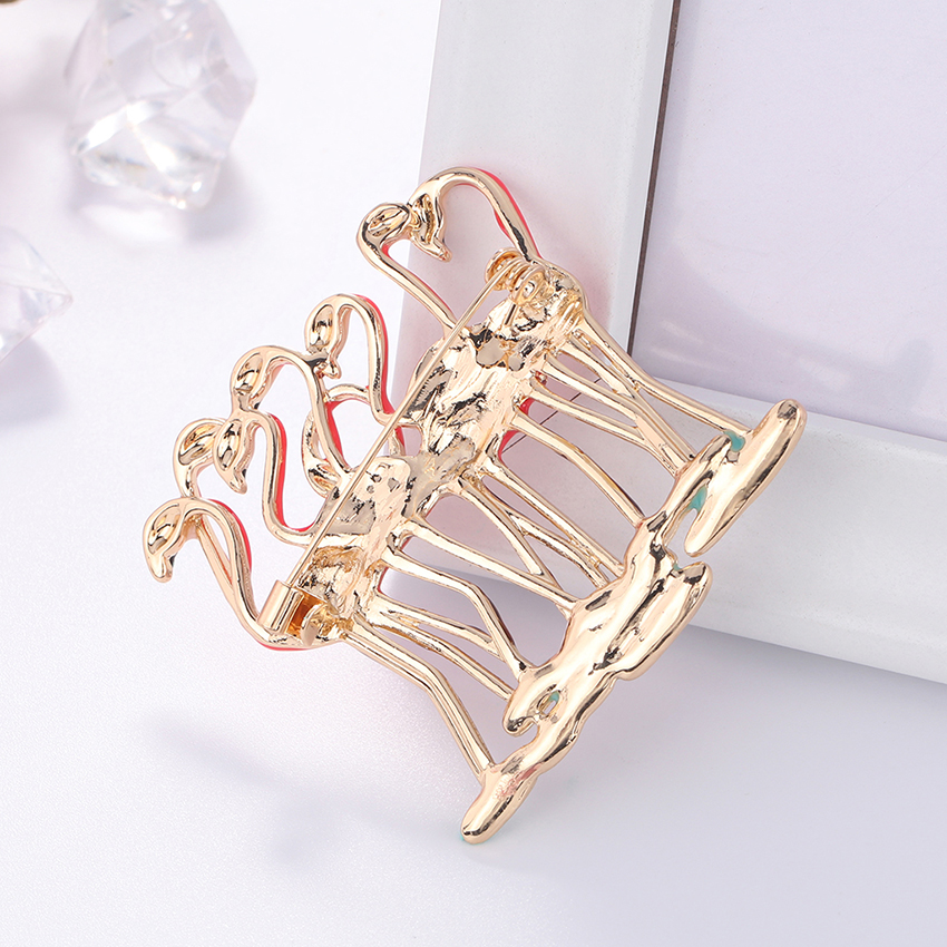 Fashion Color Alloy Dripping Flamingo Hit Color Brooch,Korean Brooches