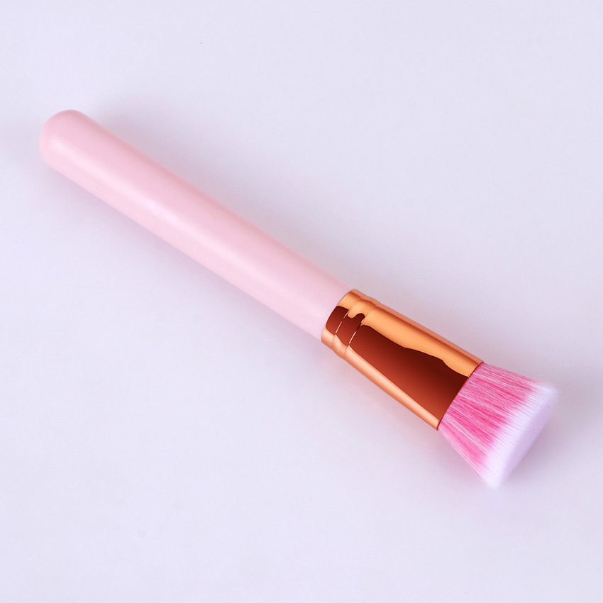 Fashion Pink Single Powder White Peak Hair Flat Foundation Brush,Beauty tools