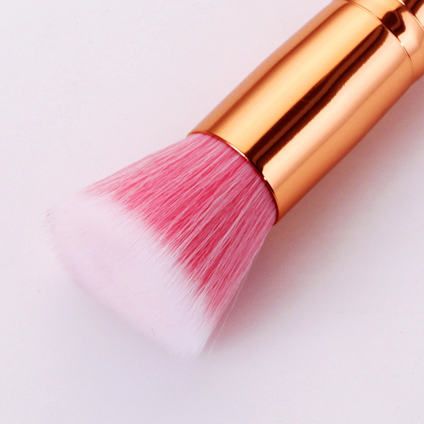 Fashion Pink Powder White Peak Hair Flat Head Foundation Brush Single,Beauty tools