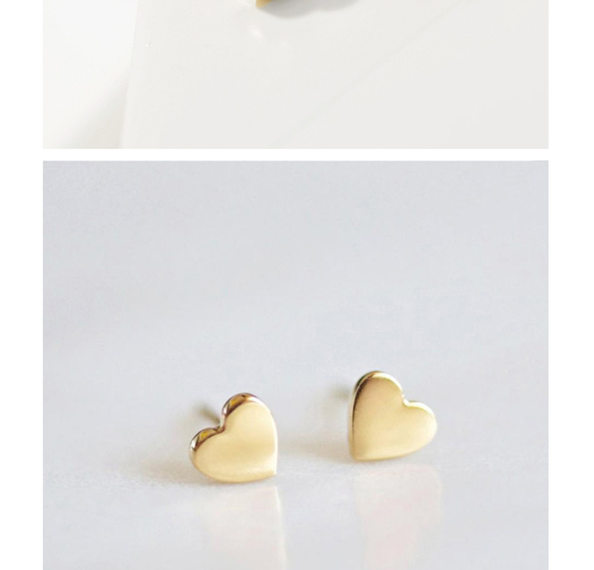 Fashion Silver Titanium Steel Shiny Heart-shaped Stainless Steel Earrings,Earrings
