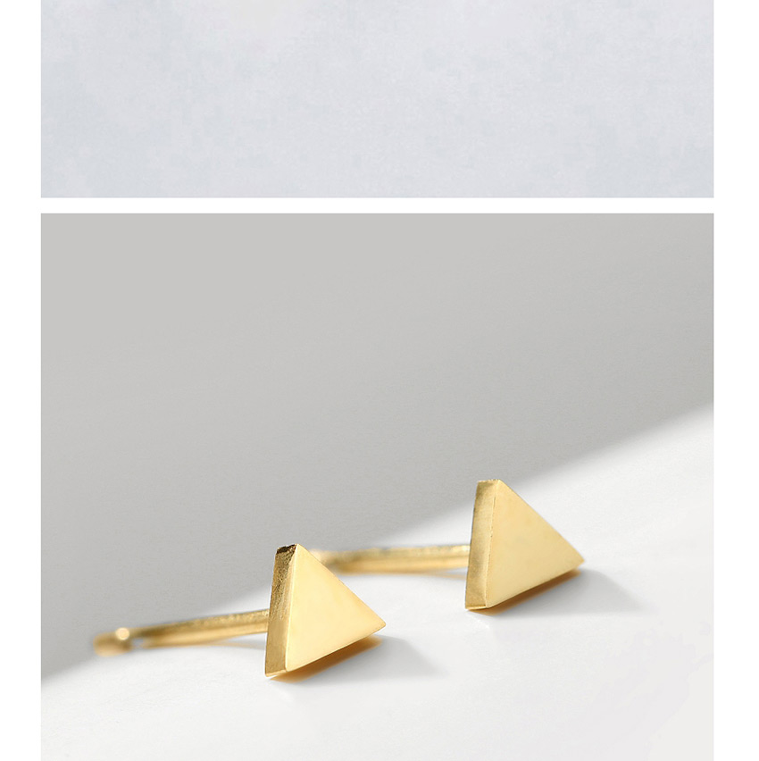 Fashion Silver Shiny Stainless Steel Geometric Triangle Earrings,Earrings