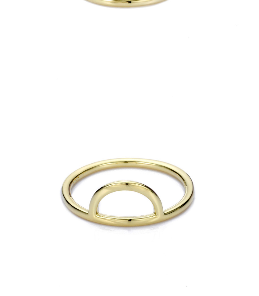 Fashion Golden Stainless Steel Geometric Cutout Thin Edge Ring,Rings