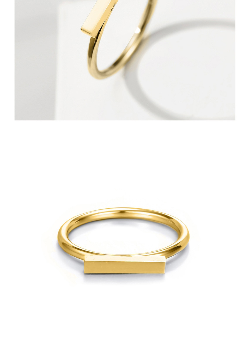 Fashion Golden Stainless Steel Geometric Word Ring,Rings