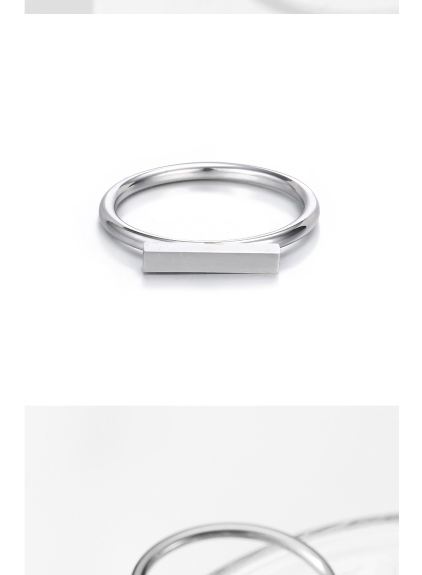 Fashion Silver Stainless Steel Geometric Word Ring,Rings