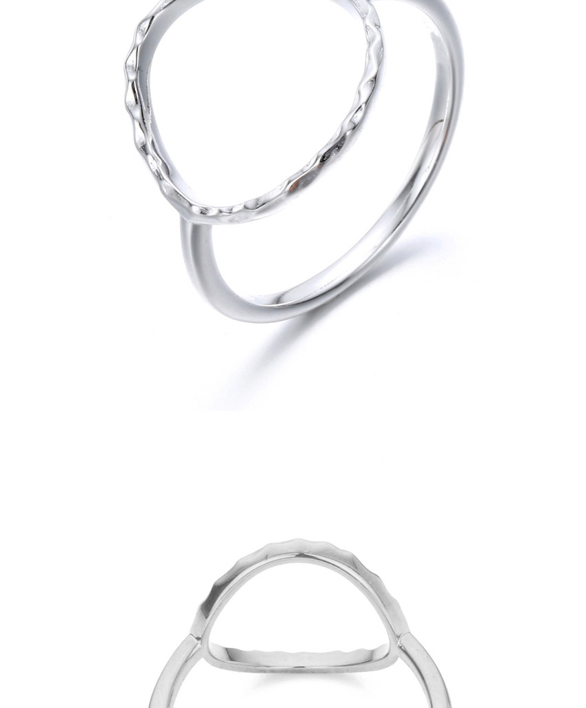 Fashion Silver Geometric Irregular Hollow Stainless Steel Ring,Rings