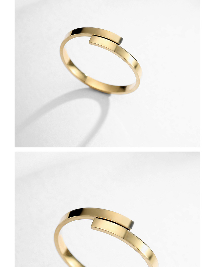 Fashion Golden 18k Gold Plated Open Stainless Steel Ring,Rings