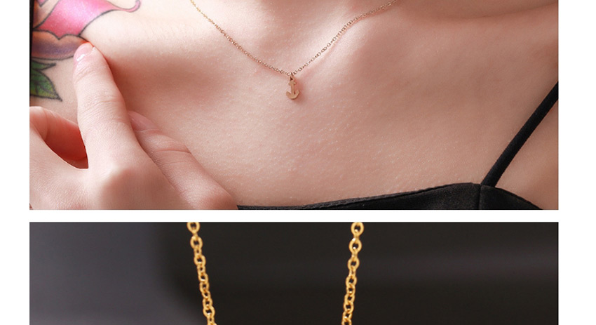 Fashion Golden Stainless Steel Anchor Alloy Necklace,Necklaces