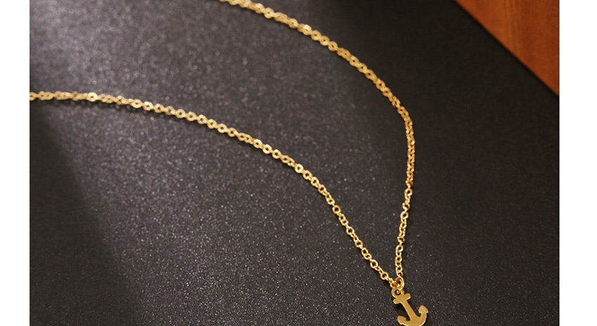 Fashion Golden Stainless Steel Anchor Alloy Necklace,Necklaces