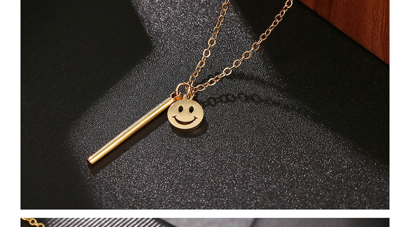 Fashion Golden Titanium Steel Smiley Stainless Steel Clavicle Chain,Necklaces