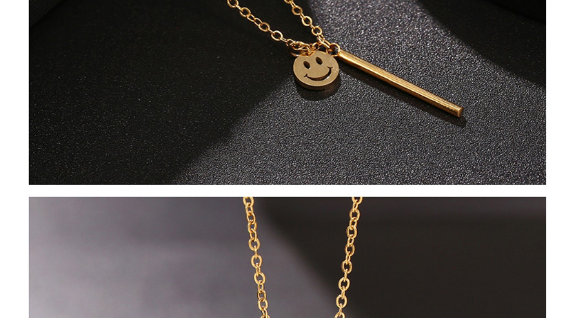 Fashion Golden Titanium Steel Smiley Stainless Steel Clavicle Chain,Necklaces