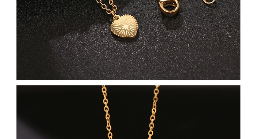 Fashion Golden Stainless Steel Heart-shaped 18k Gold Titanium Steel Necklace,Necklaces