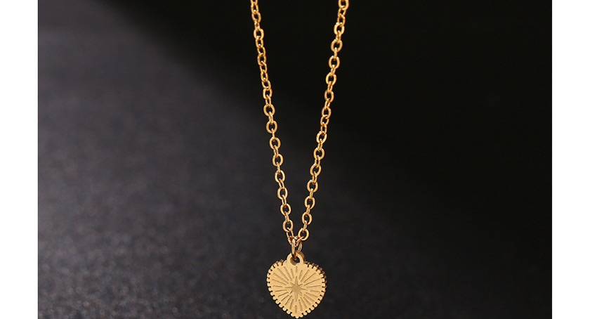 Fashion Golden Stainless Steel Heart-shaped 18k Gold Titanium Steel Necklace,Necklaces