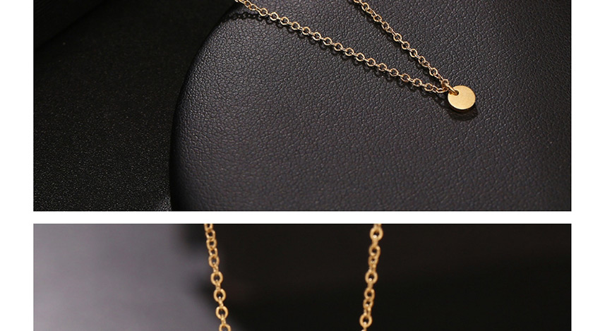 Fashion Golden Gloss Round Brand Stainless Steel Polished Necklace,Necklaces