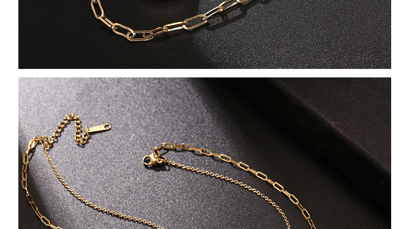 Fashion Golden Stainless Steel Heart-shaped 24k Chain Necklace Set,Necklaces