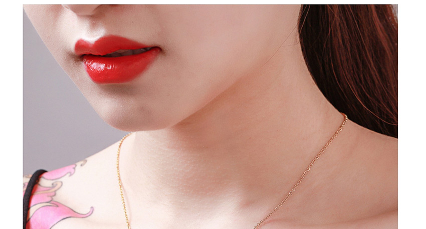 Fashion Golden Titanium Steel Zircon Stainless Steel Geometric Clavicle Chain,Necklaces