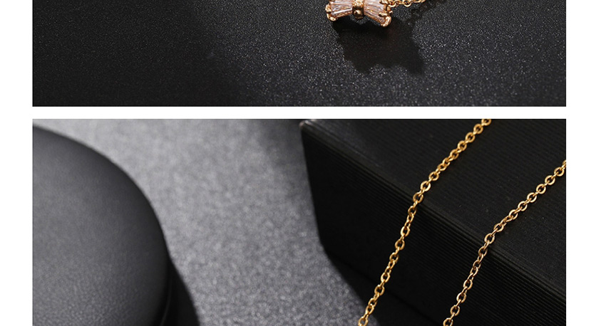 Fashion Golden Titanium Steel Zircon Stainless Steel Geometric Clavicle Chain,Necklaces