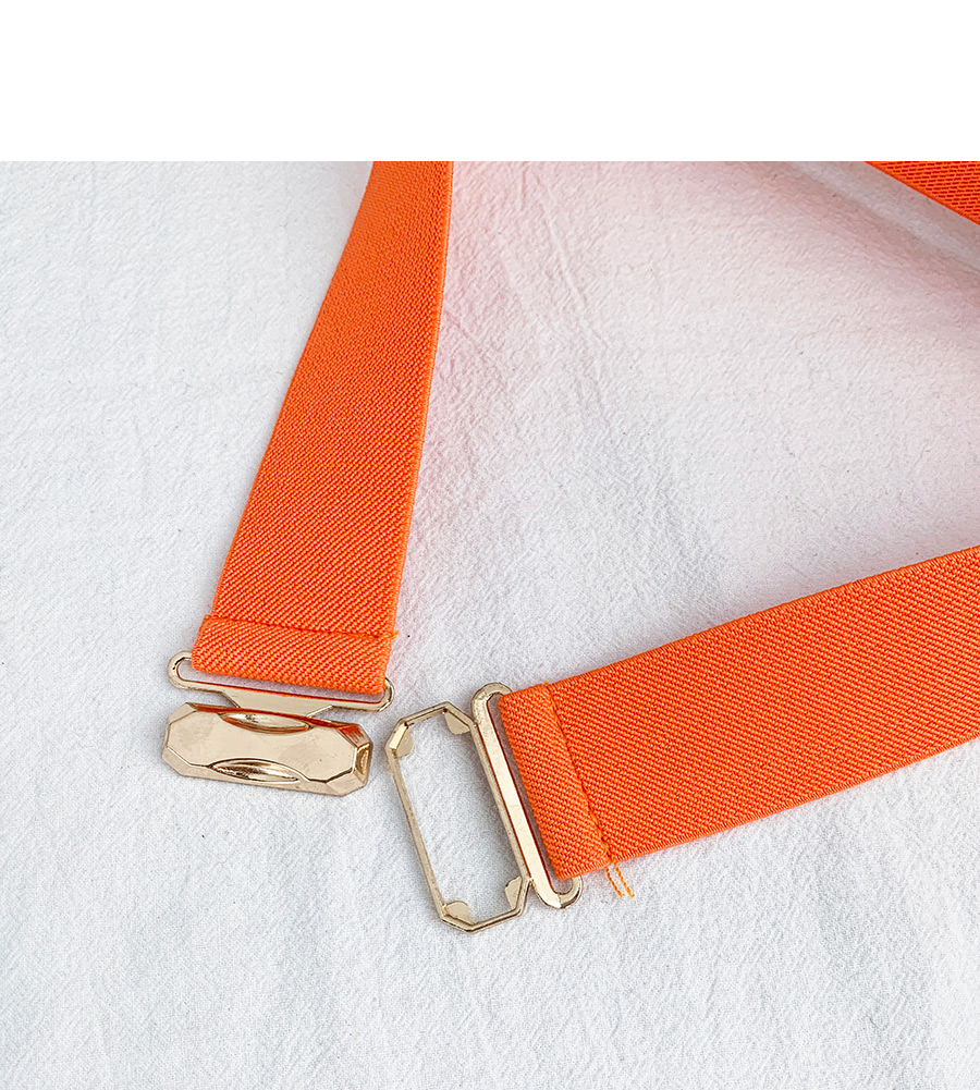 Fashion Coffee Color Rectangular Alloy Elastic Belt,Wide belts