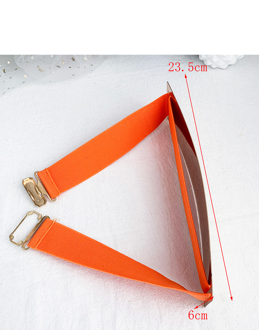 Fashion Orange Rectangular Alloy Elastic Belt,Wide belts