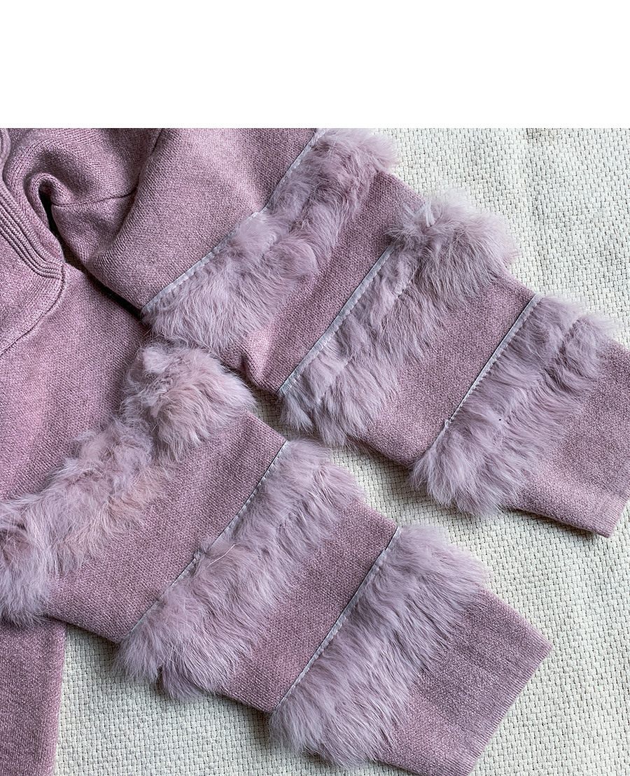 Fashion Deep Purple Knitted Plush Sweater,Sweater