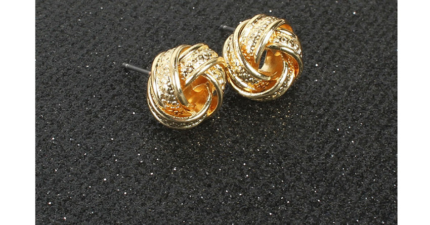 Fashion Golden Geometric Shaped Electroplated Hollow Alloy Earrings,Stud Earrings