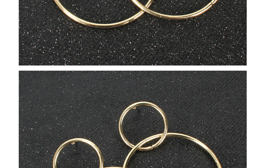 Fashion Golden Geometric Circle Metal Earrings,Drop Earrings