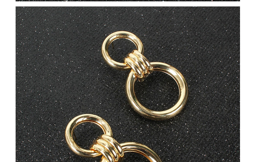 Fashion Golden Alloy Geometric Round Alloy Stud Earrings,Drop Earrings