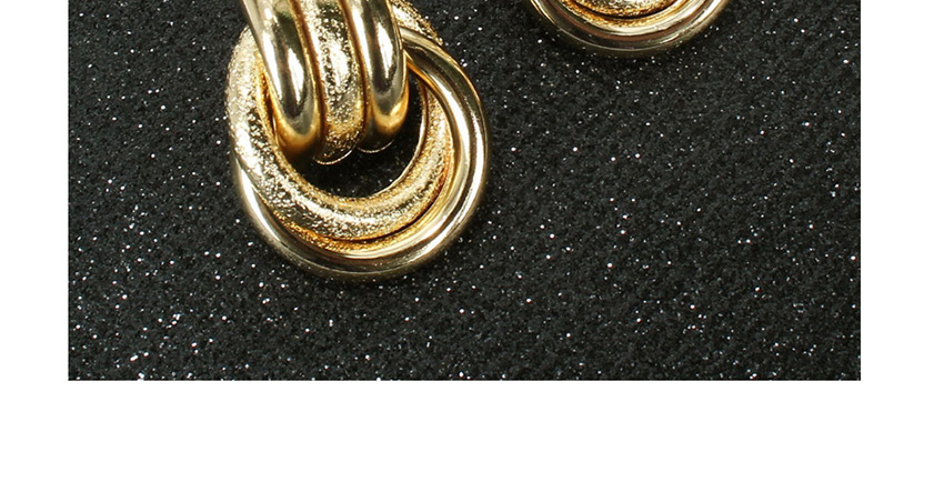 Fashion Golden Geometric Stud Earrings With Round Metal Ring,Stud Earrings