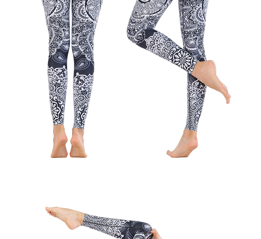 Fashion Black [pants Only] Geometric Print Yoga Sports Fitness Pants,Pants