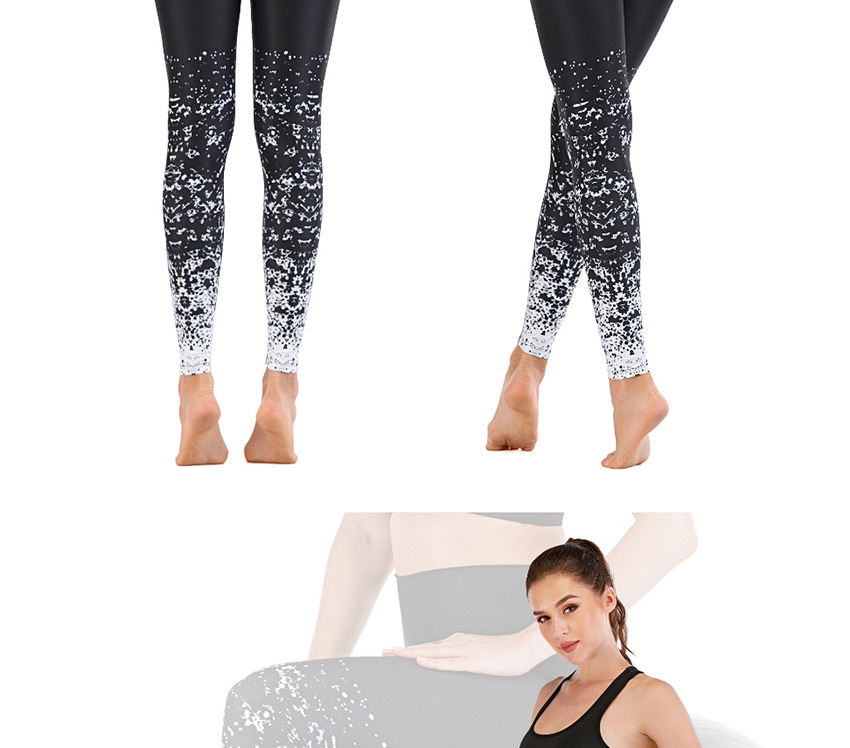 Fashion Black [pants Only] Geometric Print Contrast Color Yoga Sports Fitness Pants,Pants