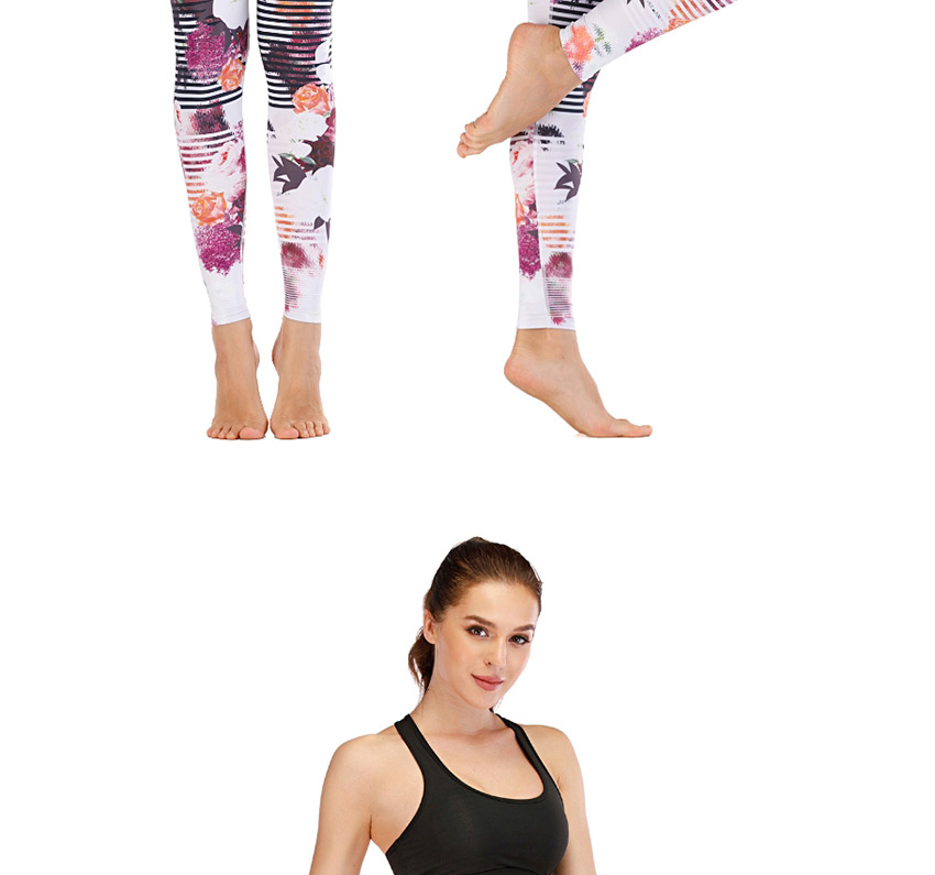 Fashion Printing [pants Only] Geometric Print Contrast Color Yoga Sports Fitness Pants,Pants