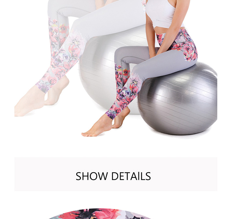 Fashion Printing [pants Only] Flower Print Contrast Yoga Yoga Pants,Pants