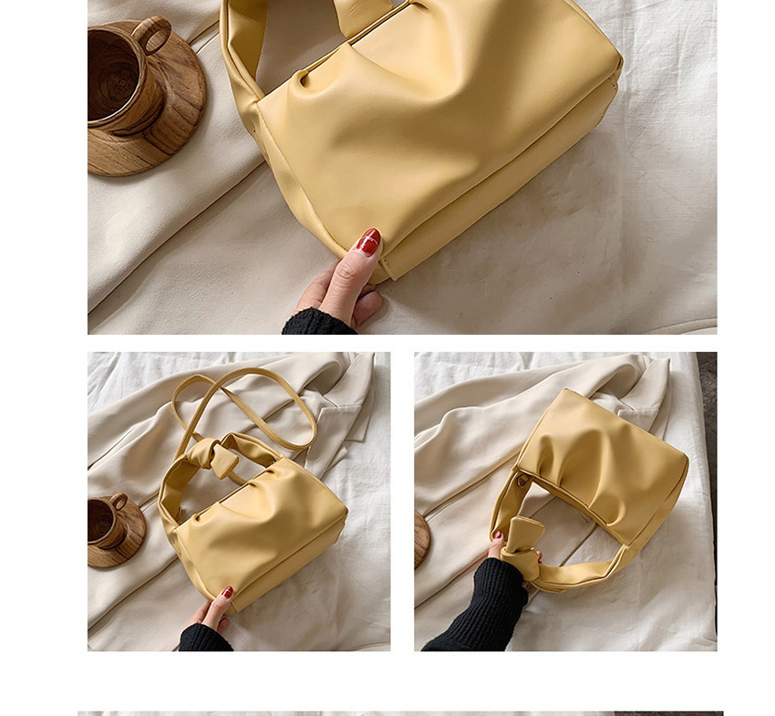 Fashion Yellow Big Bow Pleated Shoulder Underarm Bag,Handbags