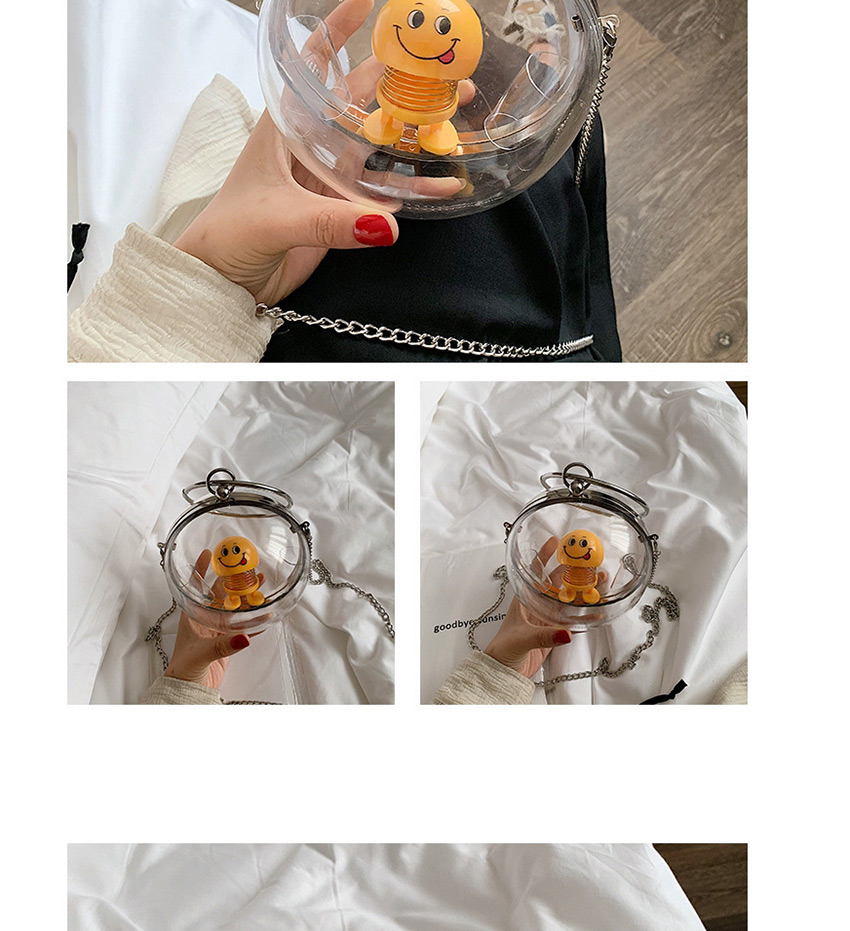 Fashion Round With 1 Large Toy Transparent Resin Chain Shoulder Bag,Handbags