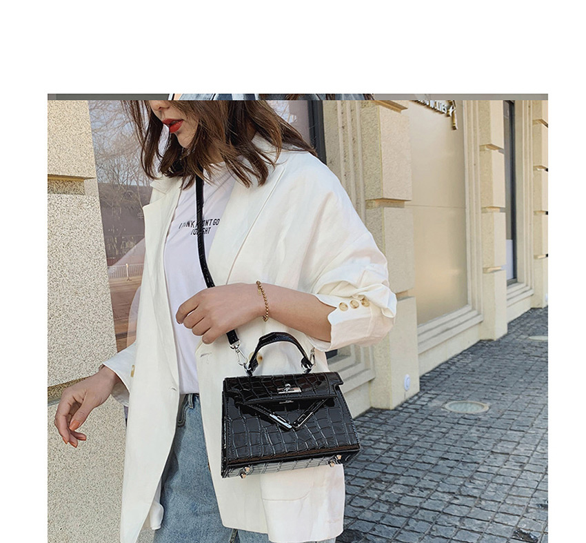 Fashion Black Stone Textured Shoulder Crossbody Bag,Handbags