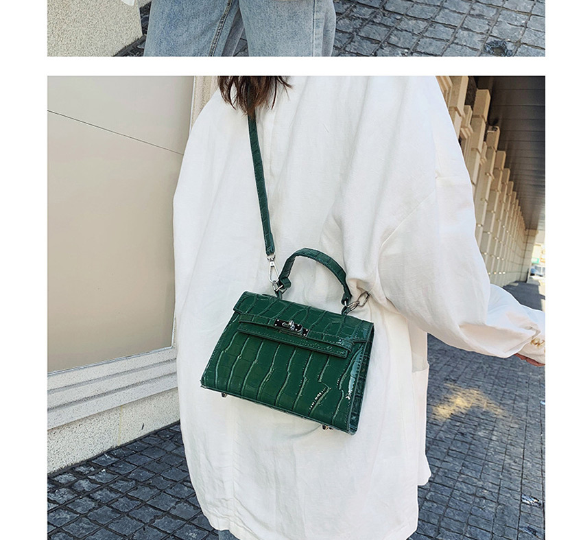 Fashion Green Stone Textured Shoulder Crossbody Bag,Handbags