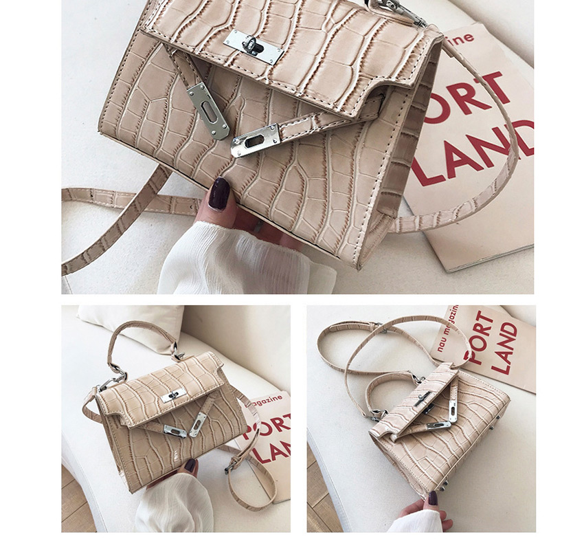 Fashion Khaki Stone Textured Shoulder Crossbody Bag,Handbags