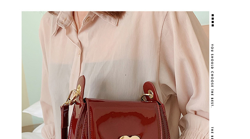 Fashion Red Contrast Lock-stitch Shoulder Bag,Shoulder bags