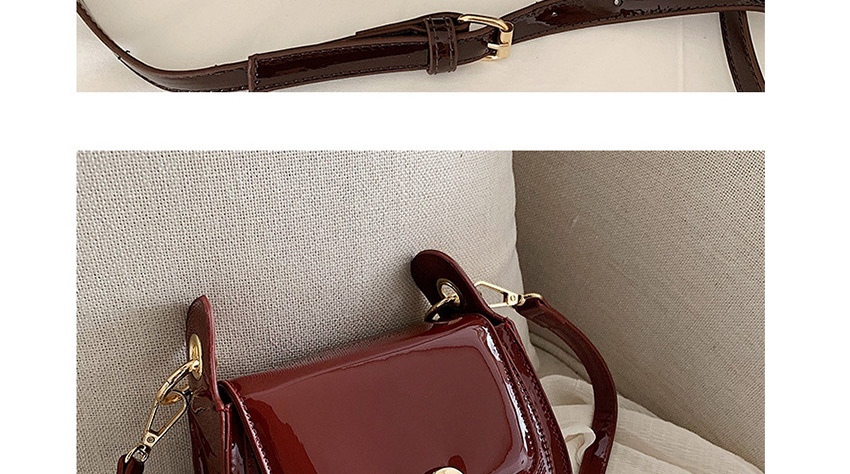 Fashion Red Wine Contrast Lock-stitch Shoulder Bag,Shoulder bags