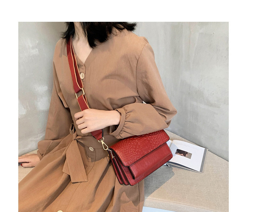 Fashion Red Wide Simple Hand Shoulder Crossbody Bag,Shoulder bags